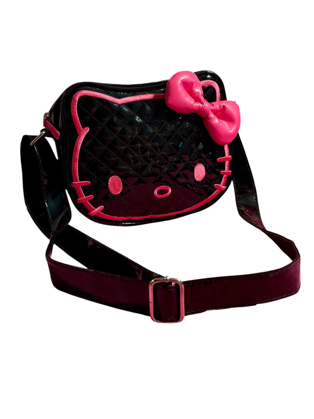 Y2k loungefly mcbling Black and Pink Quilted Hello Kitty Crossbody Bag
